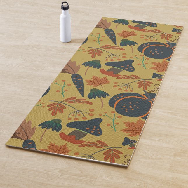 Pumpkins and carrots seamless pattern yoga mat (In Situ)
