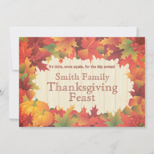 Pumpkins and Fall / Autumn Colors Thanksgiving Invitation