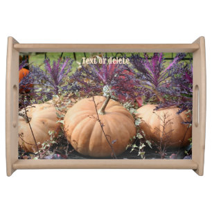 Pumpkins And Fall Plants Personalized Serving Tray