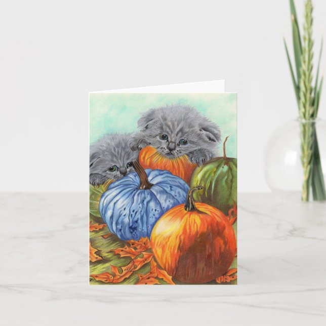 Pumpkins and Kittens Card (Front)