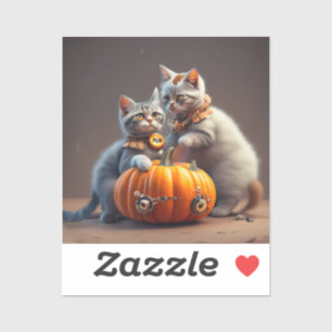 Pumpkins and Kittens  Sticker
