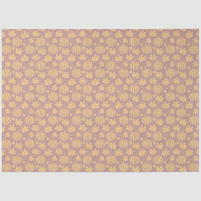 Pumpkins and Leaves Autumn Tissue Paper (Front)