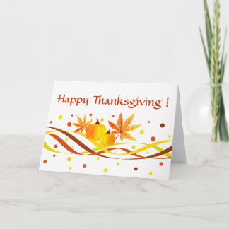 Pumpkins and leaves - Card
