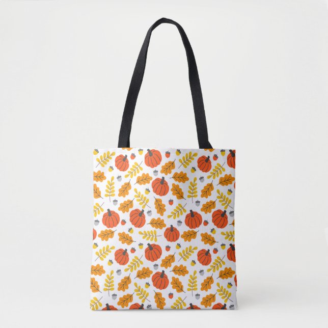Pumpkins And Leaves Tote Bag (Front)