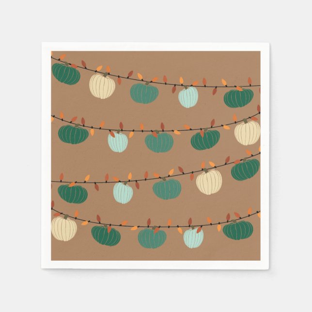 Pumpkins and Lights Napkins (Front)