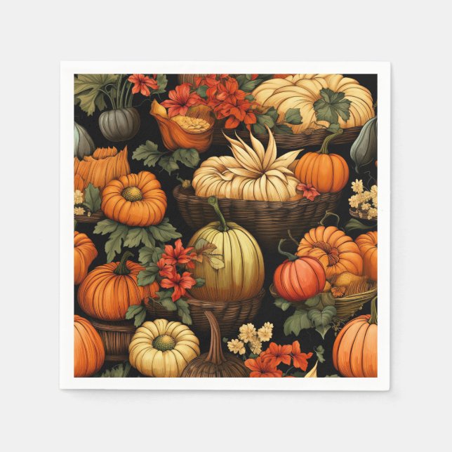 Pumpkins and More, Autumn, Napkins (Front)