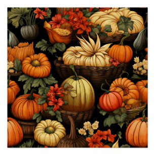 Pumpkins and More, Autumn, Poster