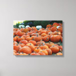 Pumpkins and Mums Autumn Harvest Photography Canvas Print