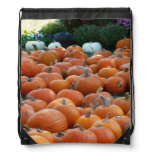 Pumpkins and Mums Autumn Harvest Photography Drawstring Bag