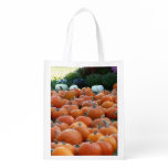 Pumpkins and Mums Autumn Harvest Photography Grocery Bag