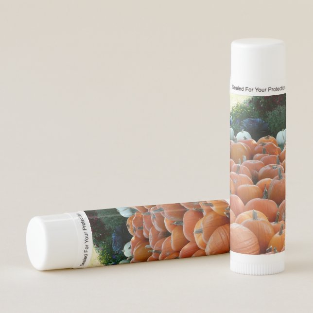Pumpkins and Mums Autumn Harvest Photography Lip Balm (Front)