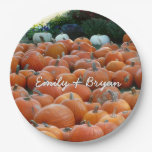 Pumpkins and Mums Autumn Harvest Photography Paper Plates