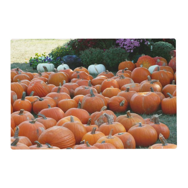 Pumpkins and Mums Autumn Harvest Photography Placemat (Front)