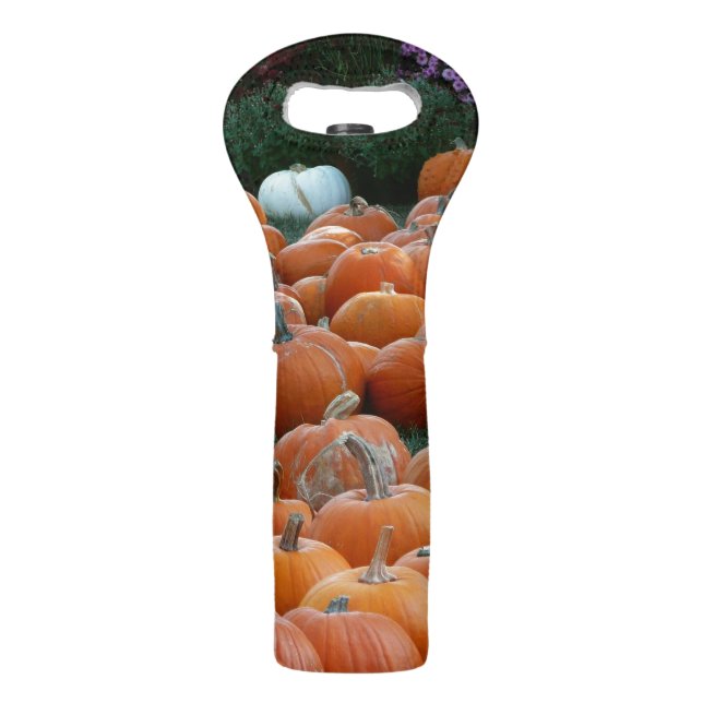 Pumpkins and Mums Autumn Harvest Photography Wine Bag (Front)