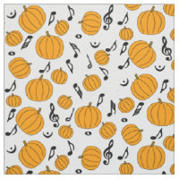 Pumpkins and Music Notes Fabric