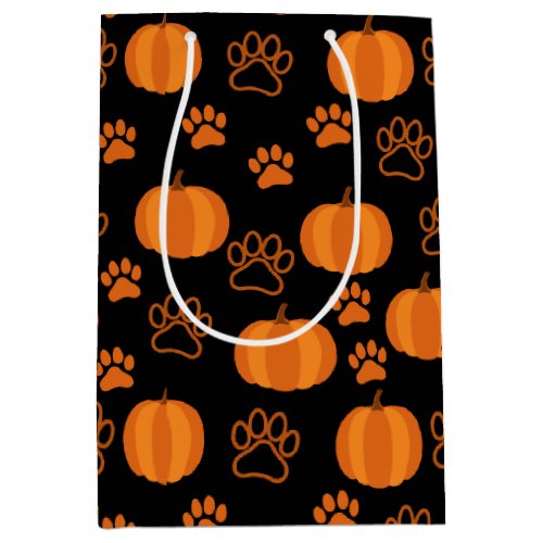 Pumpkins and Paws Halloween Medium Gift Bag