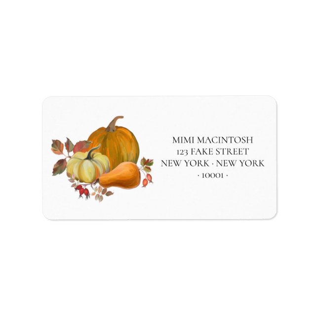 Pumpkins and Squash Address Labels (Front)