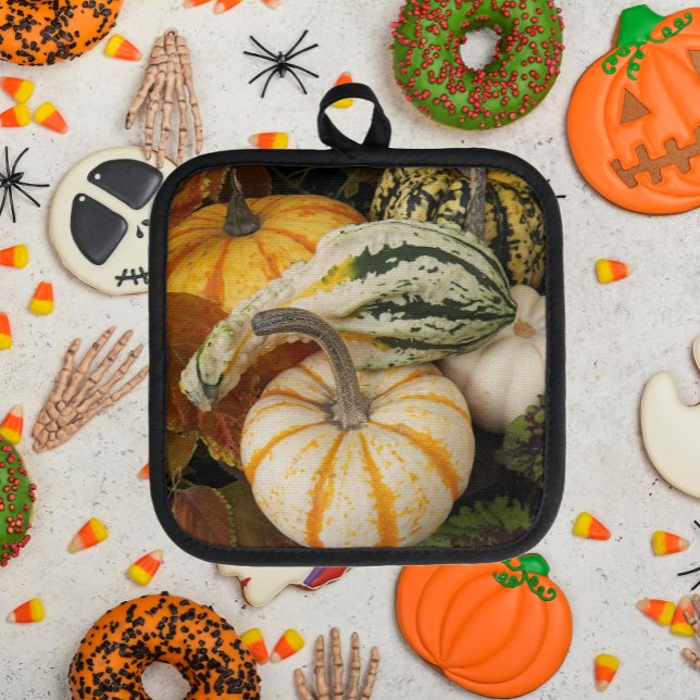 Pumpkins and Squash Still Life Pot Holder (Halloween)