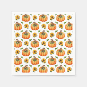 Pumpkins and Sunflowers Napkins