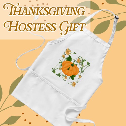 Pumpkins and Vines Halloween Thanksgiving Fall Adult Apron