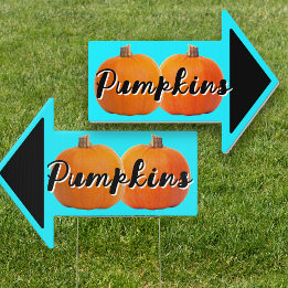 Pumpkins Arrow Sign Double Sided