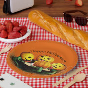 Pumpkins at Cards Halloween Paper Plate