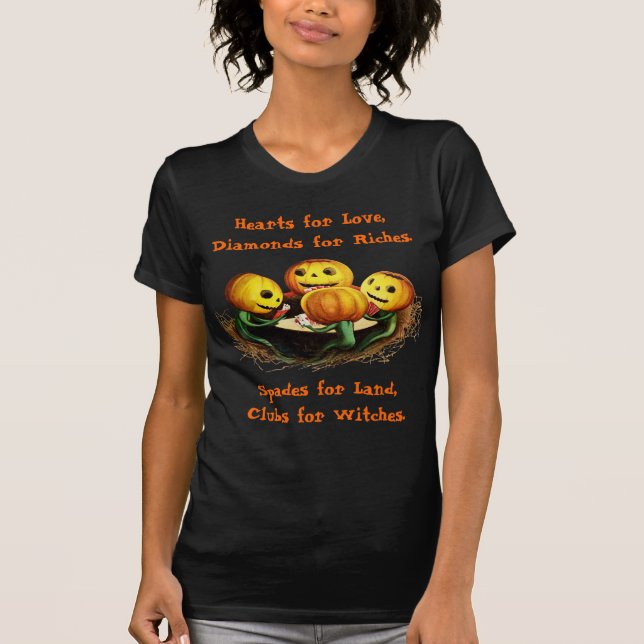 Pumpkins at Cards Halloween Women's Shirt (Front)