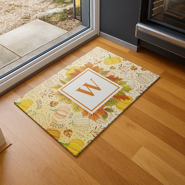 Pumpkins Autumn Fall Harvest Pattern Doormat (Creator Uploaded)