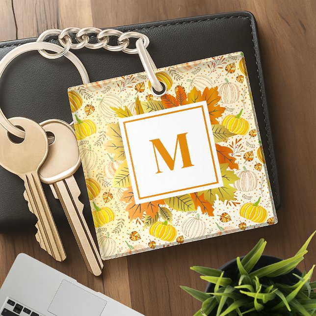 Pumpkins Autumn Fall Harvest Pattern Keychain (Creator Uploaded)