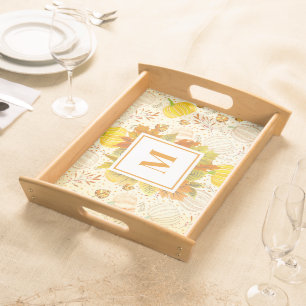 Pumpkins Autumn Fall Harvest Pattern Serving Tray