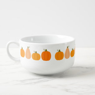 Pumpkins autumn illustration soup mug