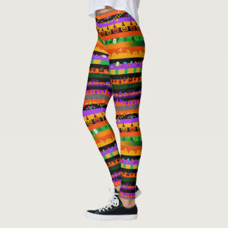 Pumpkins, Bats and Halloween Party Leggings