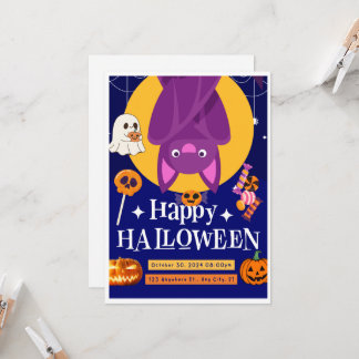 Pumpkins & Bats Halloween Bash – Custom Invitation