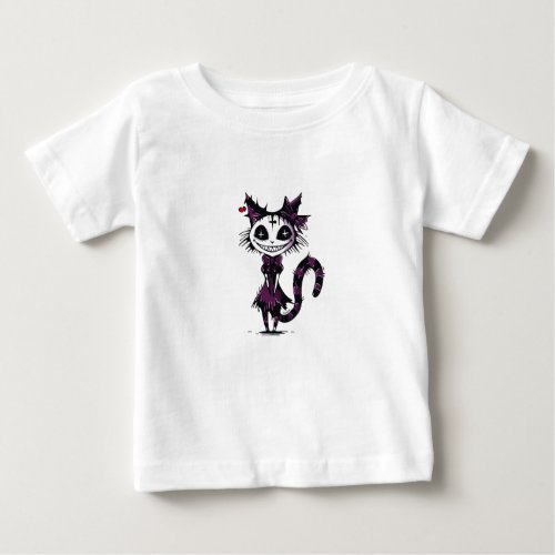 pumpkins_black_cat_illustration baby T_Shirt