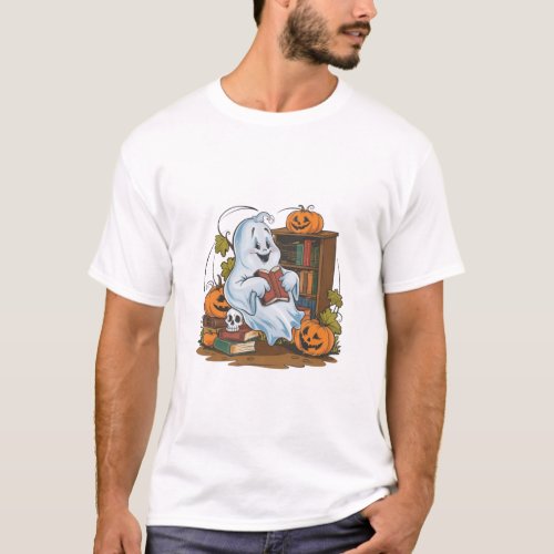 Pumpkins Books Autumn Leaves T_Shirt