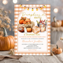 Pumpkins Brews & Diapers Fall Party Gender Reveal Invitation