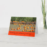 Pumpkins, Corn and Hay Autumn Greetings Card