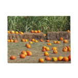 Pumpkins, Corn and Hay Autumn Harvest Photography Doormat