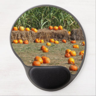 Pumpkins, Corn and Hay Autumn Harvest Photography Gel Mouse Pad