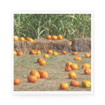 Pumpkins, Corn and Hay Autumn Harvest Photography Napkins