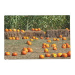 Pumpkins, Corn and Hay Autumn Harvest Photography Placemat
