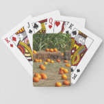 Pumpkins, Corn and Hay Autumn Harvest Photography Playing Cards