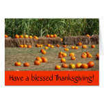 Pumpkins, Corn and Hay Thanksgiving Card