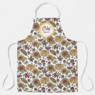 Pumpkins Corn & Sunflowers , Personalized Chefs Apron