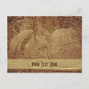 Pumpkins Cornstalks Autumn Customizable Postcard