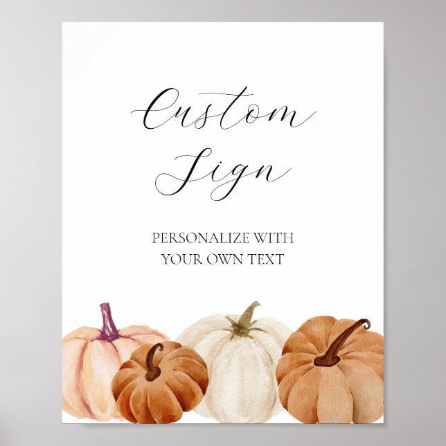 Pumpkins Custom Text Editable Sign  (Front)
