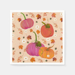  Pumpkins Fall Leaves  Napkins