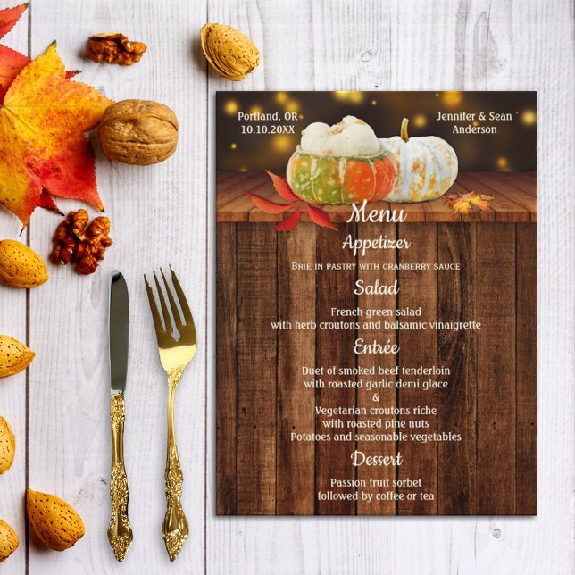 Pumpkins Fall Wedding or Thanksgiving Menu (Creator Uploaded)