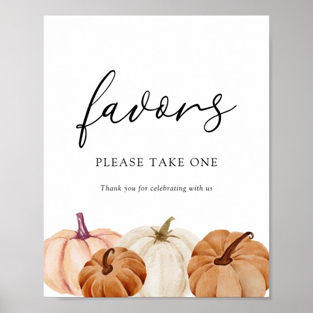 Pumpkins Favors Sign (Front)