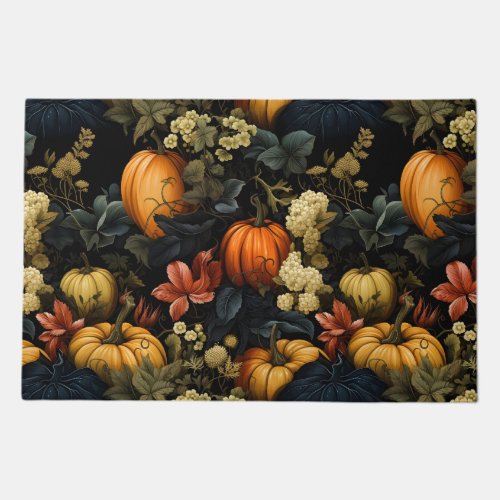 Pumpkins Floral Art Doormat